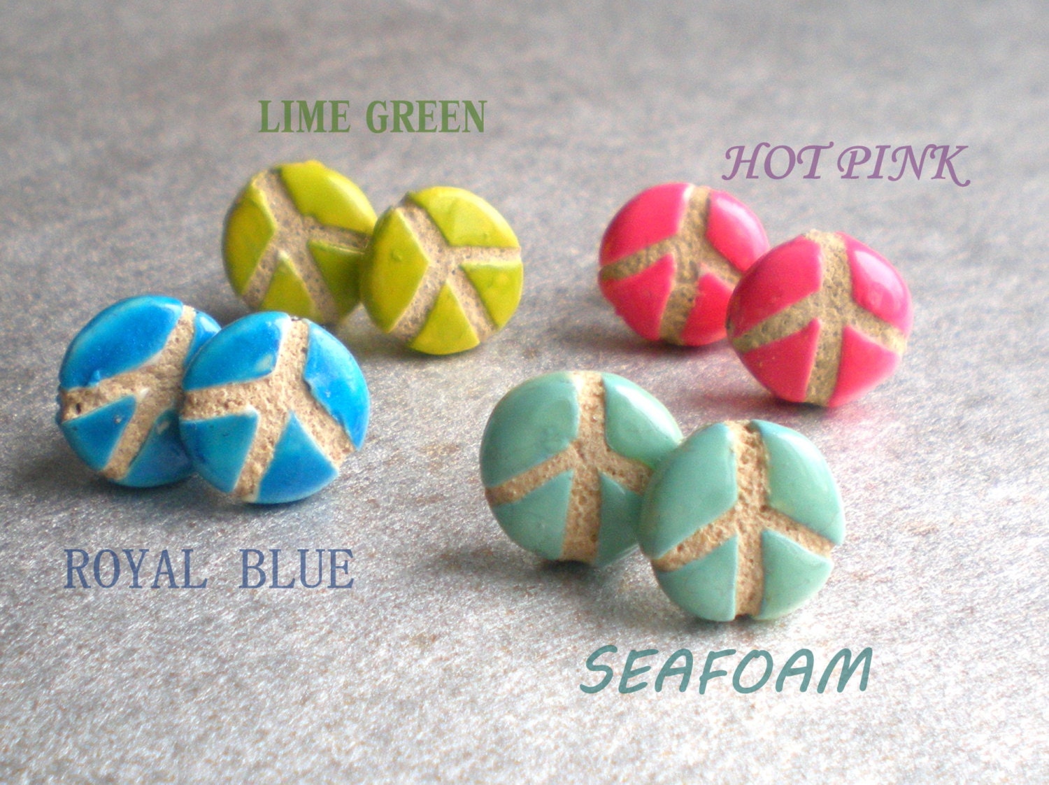 Peace Sign Post Earrings