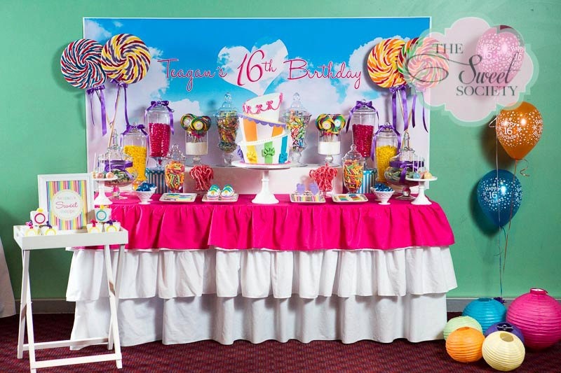 TEENAGE DREAM SWEET 16 Birthday Printable Party Backdrop - you print Il_570xn