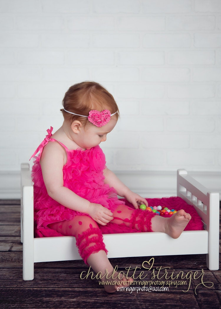 Hot Pink white Valentines Day Shabby Headband Babys Girls Baby Toddler Boutique Rosette Love Photography Prop Infant newborn