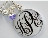 SUMMER SALE - Monogram Necklace Personalized Name Jewelry - Birthday Gift, Wedding Favor, Children Jewelry, Sweet 16
