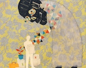 Overcome - original collage on panel