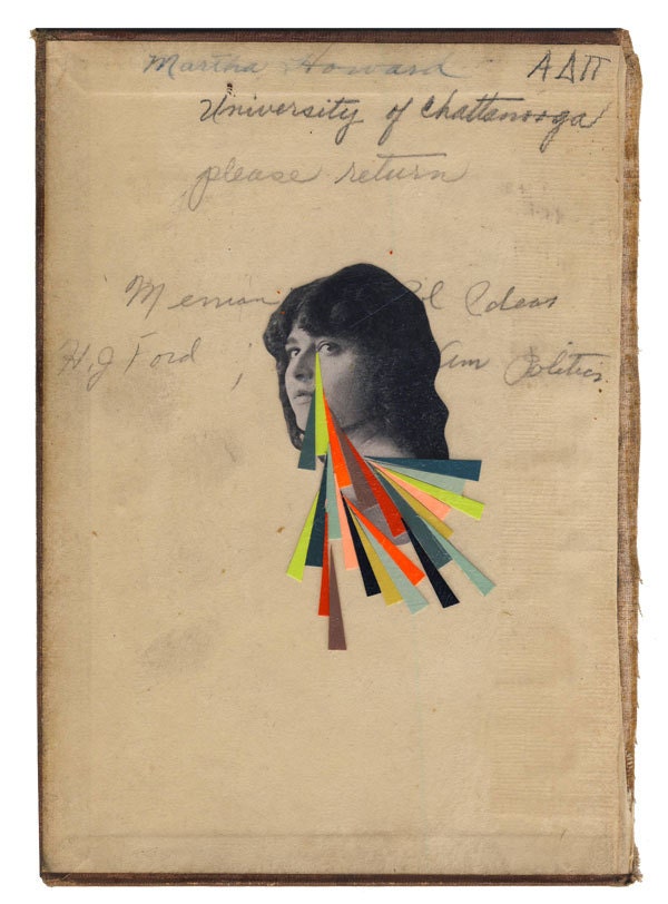 Ruby - original collage on book cover