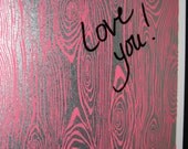 PINK Faux Bois Wood Grain .. Magnetic Dry Erase Steel Memo Board // home decor // wall office decor // wall organization // homecoming gift