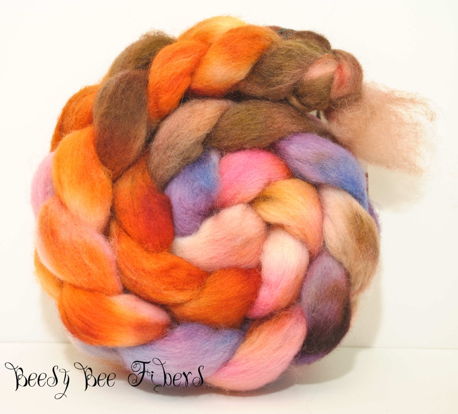 Wool Roving Hand Painted Finnish Combed Top Spinning or Felting Fiber - 4.1 oz - TOWARDS DREAM