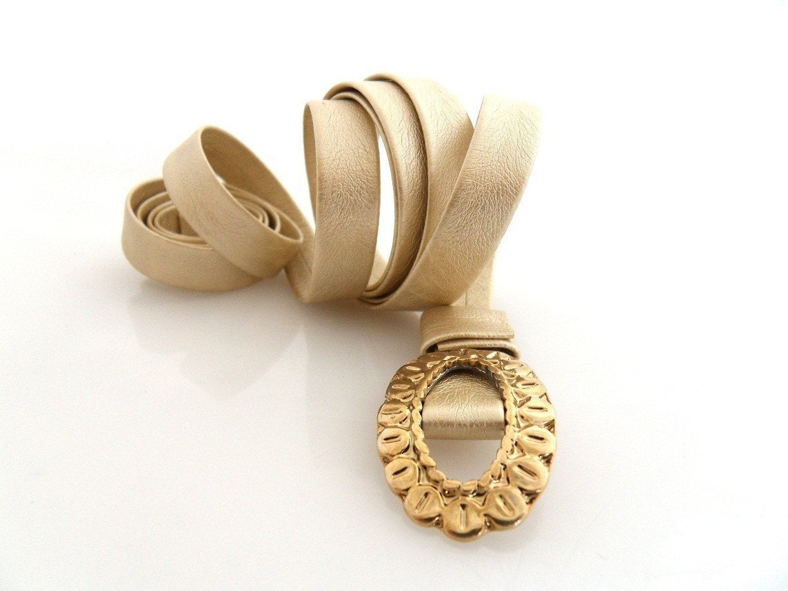 Simple Gold Skinny Belt, Gold belt, braidmaides belts, faux leather Belt