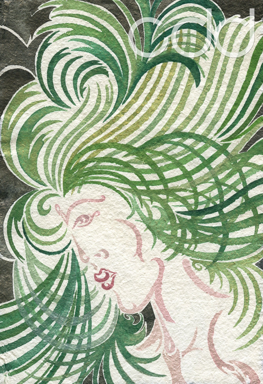Naturally Niteshade -  8in by 10in Print of Original Watercolor Painting.