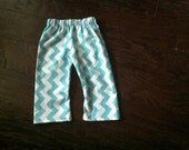 Aqua Blue Chevron Boy Pants..... size 3m to 6Y