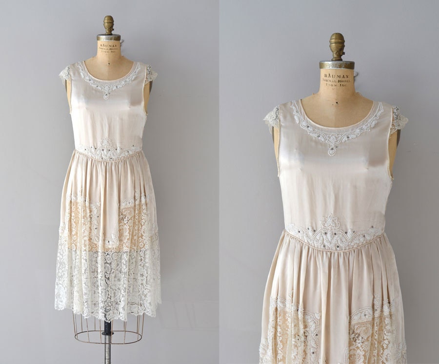 vintage 1920s dress / silk 20s wedding dress / Toujours, Toujours dress