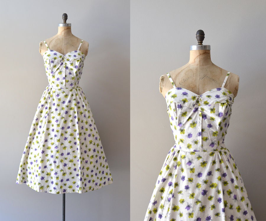 1950s dress / vintage 50s dress / Scribble Widget dress