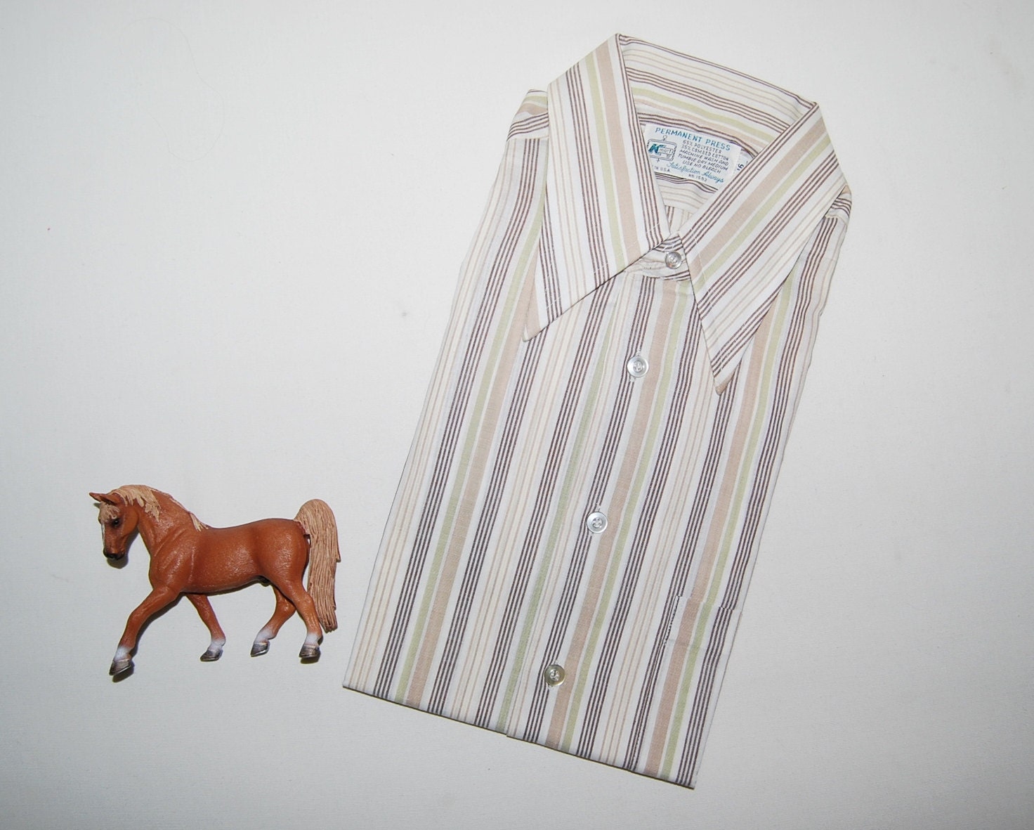 Vintage Mens Dress Shirt Pointy Stripes