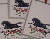 Personalized Equestrian Horse Christmas Gift Tags Vintage Inspired Kraft Holiday Gift Wrap Supplies