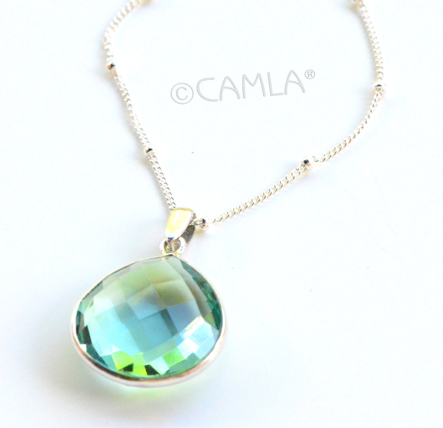 Aqua Green Quartz Necklace