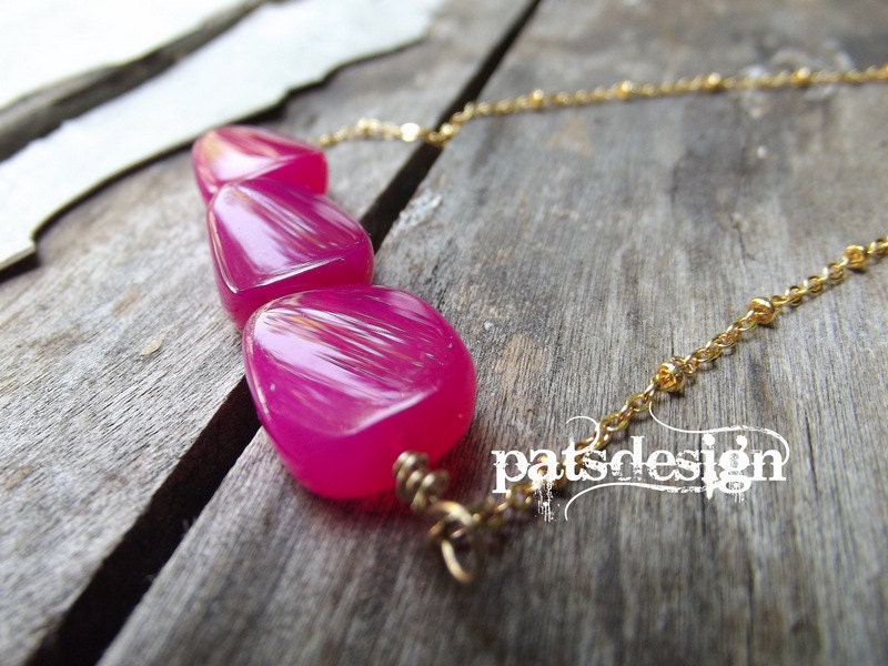 Hot Pink Chicklets Pendant Ready to ship
