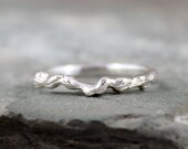 Sterling Silver Twig Ring - Stacking Ring - Wedding Band - Branch Ring - Rustic Nature Inspired Jewellery