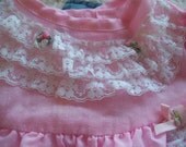 Vintage Pink and White Baby Girl Dress