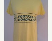 50% OFF storewide sale vintage t shirt raleigh NORTH CAROLINA 1980s footfalls road race charity running jogging novelty