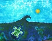Sunny Day Turtle Tie Dye Tapestry - Wall Hanging Size 71"W  X 47"H - Ready To Ship