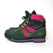 vintage 80s color block green pink purple leather hiking boots // women's 6.5