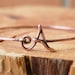 Initial Bracelet. Bangle. Oxidized Copper. Wire Jewelry.