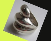 Big Bump-- Sculptural Sterling Silver Ring, Mexico,Vintage Jewelry,Women
