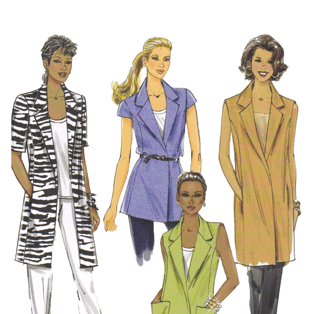 Misses Jacket Pattern - Womens Jacket Sewing Pattern - Butterick 5468 - Uncut, Factory Folded - Sleeveless Jacket Pattern