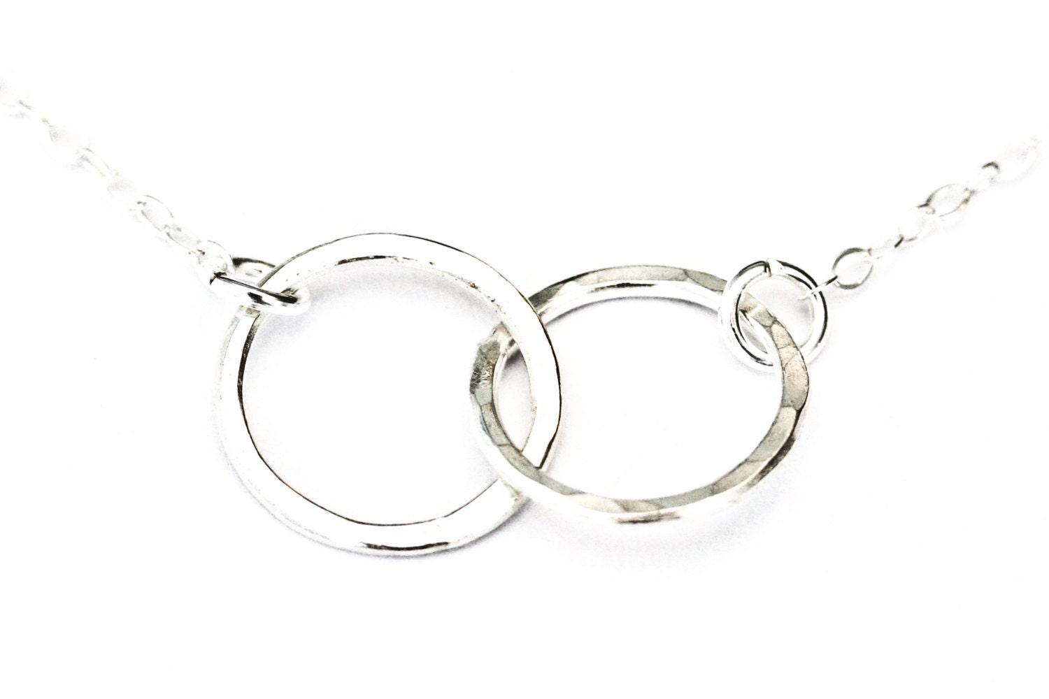 Mother daughter jewelry - mother daughter necklace - mom necklace - silver necklace - two circles necklace - mother child - mom gift