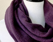 hemp fleece scarf - purple plum eggplant scarf - fleece scarf - hemp neck warmer - infinity scarf