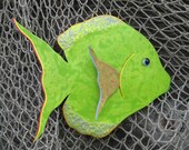 Metal art sculpture marine - Tropical Fish - upcycled metal bathroom, deck, patio art. By Frivolous Tendencies on Etsy