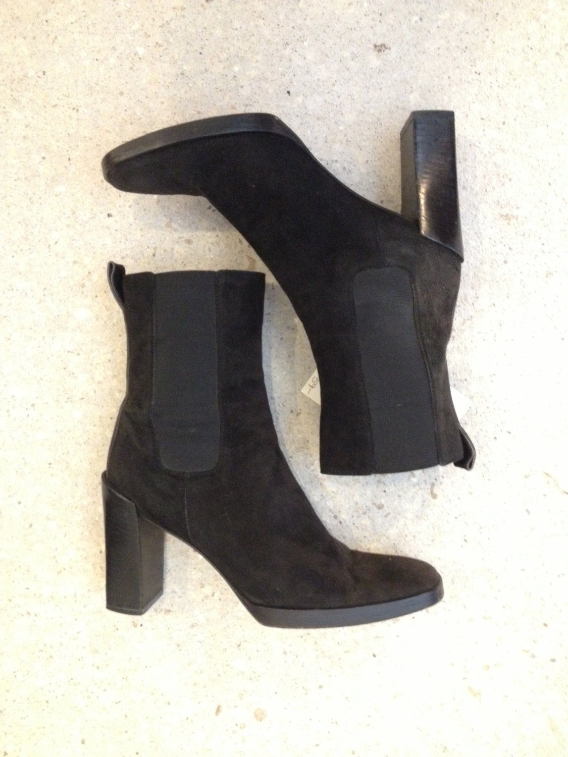 Vintage, Gucci, Black, Suede, Heels, Boots, Women's, Size, 6