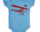 Baby Onesie Vintage PLANES  -  american apparel Organic Natural - FREE Shipping