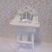 High chair,  Pink and White, twelfth scale dollhouse miniature