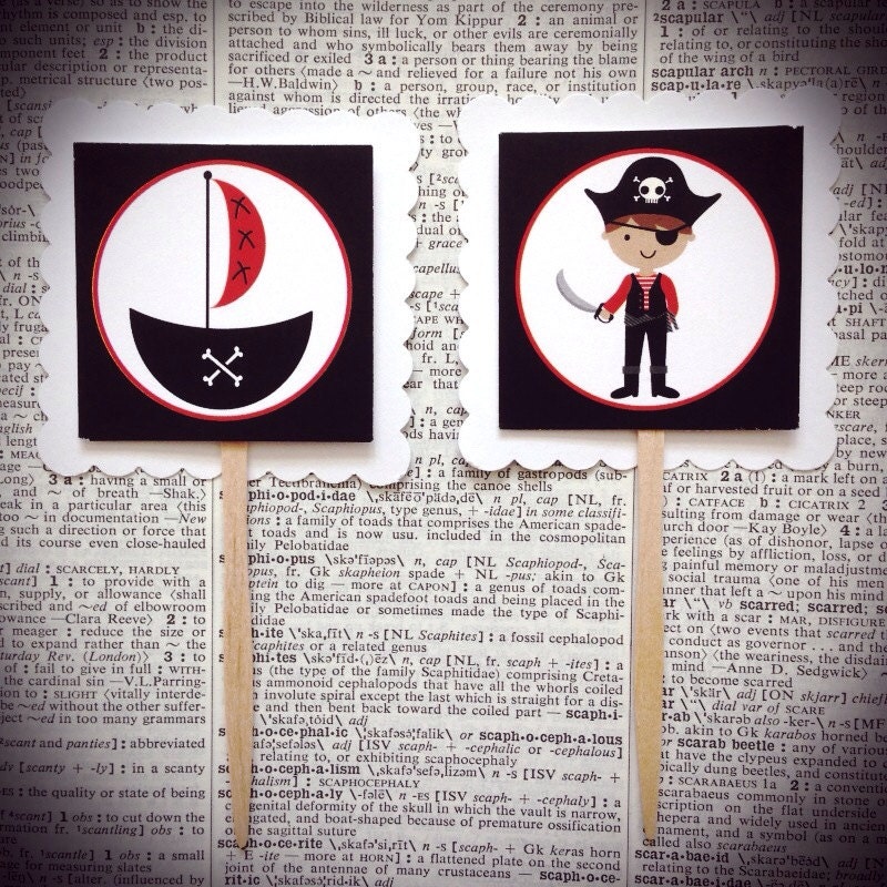 Pirate Party Cupcake Topper - A Set of 12