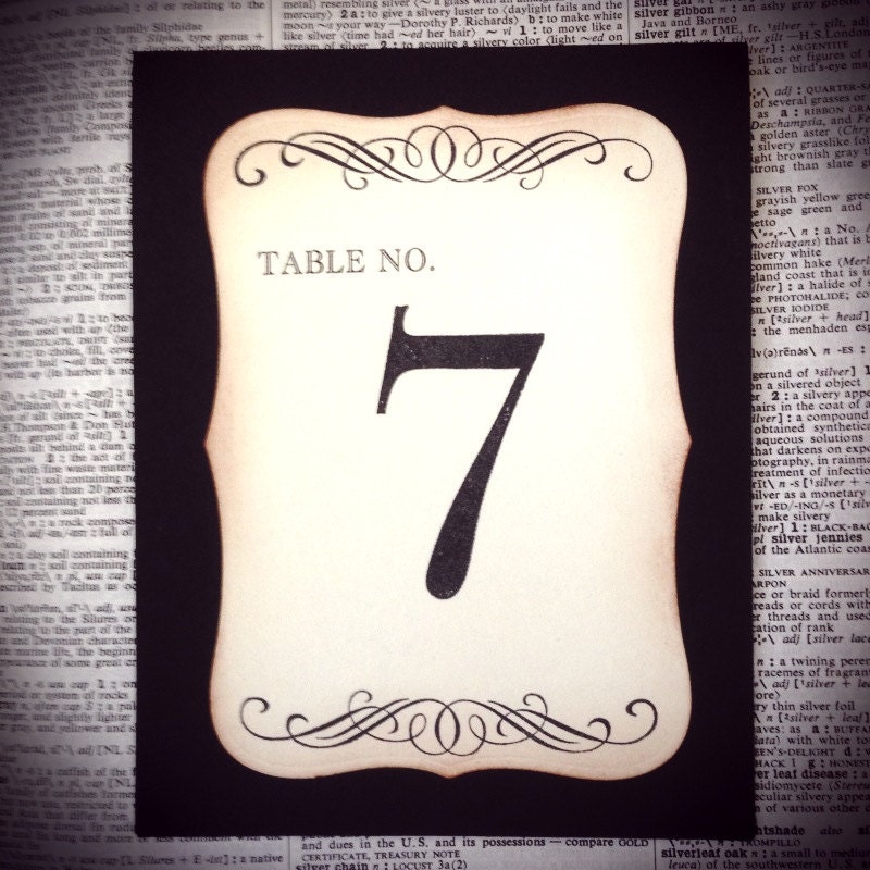 Table Numbers, Table Cards, Tent Cards