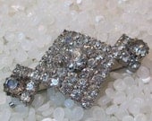 vintage barrette Hair clip beautiful pronged rhinestone