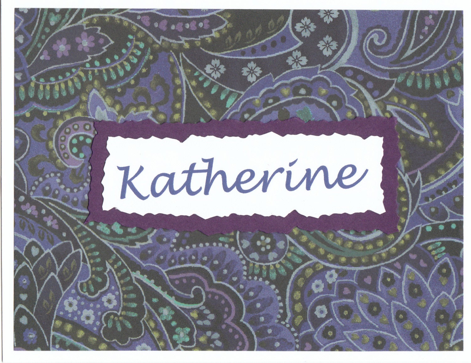 Perfectly Purple Paisley Notes - Set of TEN