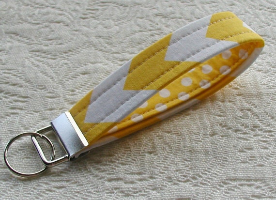 Chevron Keyfob Fabric Keychain.. Choose your Color