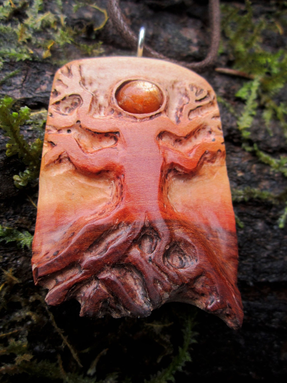 Tree Necklace- Tree of Life Necklace hand Carved in Reclaimed  Mesquite wood