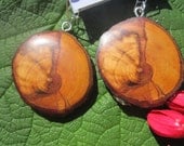 Beautiful Incredible  Flowering Plum  Picture Wood Wooden  Earrings-....119