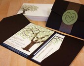 SAMPLE of Grandfather Oak Tree Pocketfold Wedding Invitations, Rustic and Modern