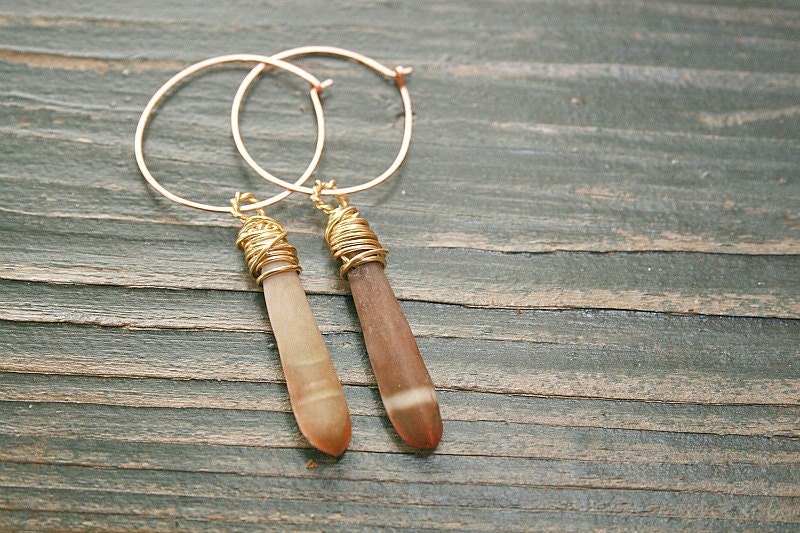 Natural Sea Urchin Hoop Earrings
