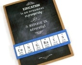 Graduation Science Congrats Periodic Table Chemistry Card - Blue