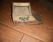 Rustic primitive style cranberry scoop wooden vintage  home decor