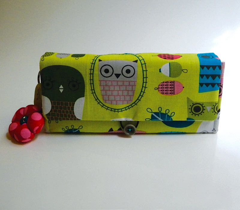 Big multi pocket wallet - Owl