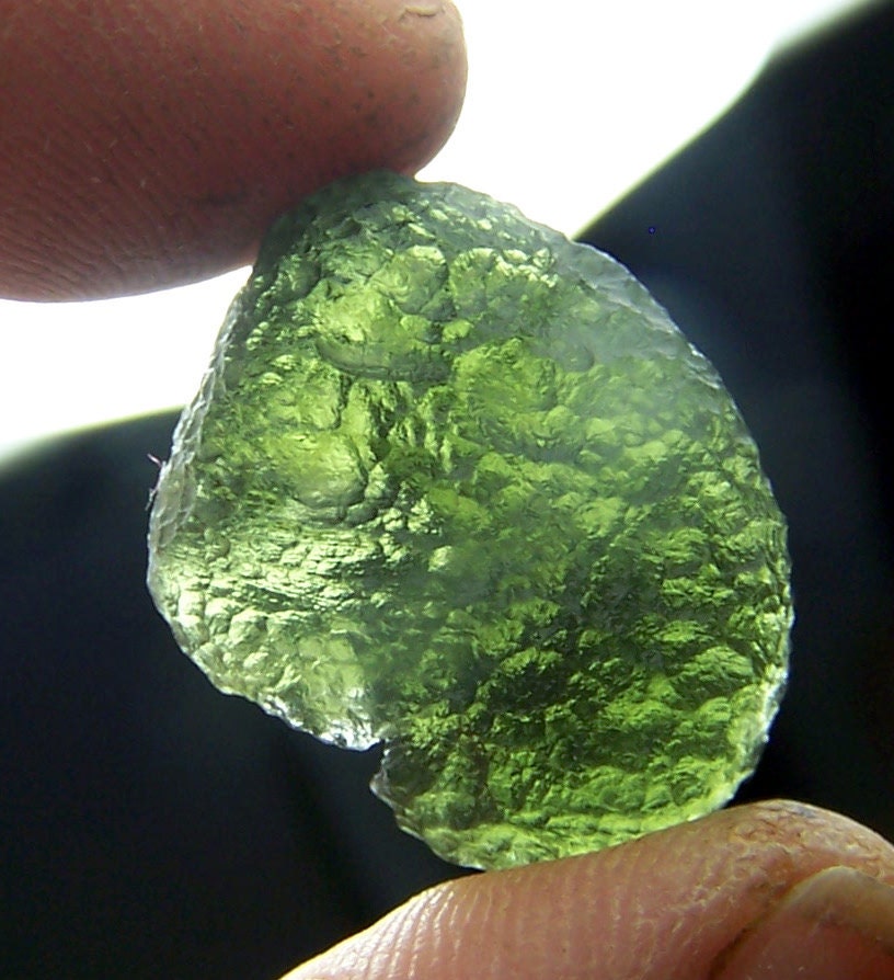 Moldavite -- genuine natural AAA gem mineral  specimen wire wrap - Raw genuine - Meteorite - Tektite - museum grade large thick