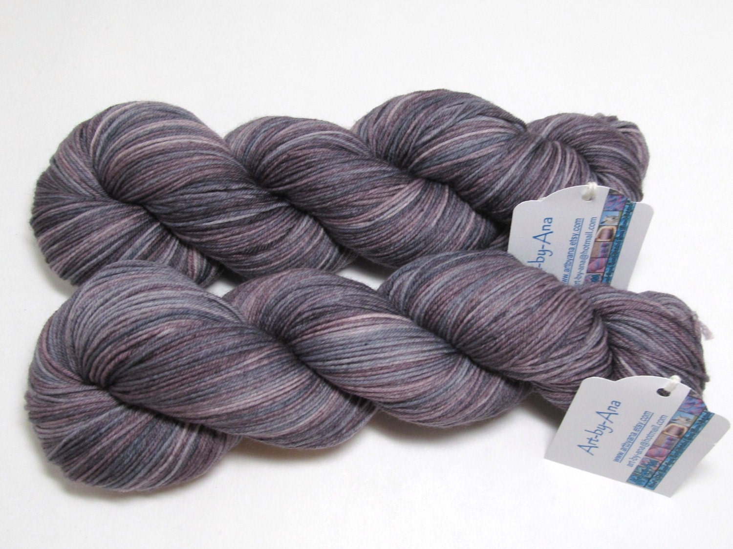 Sock Garden - Hand Dyed Yarn - Variegated in Greys with a Mauve tint