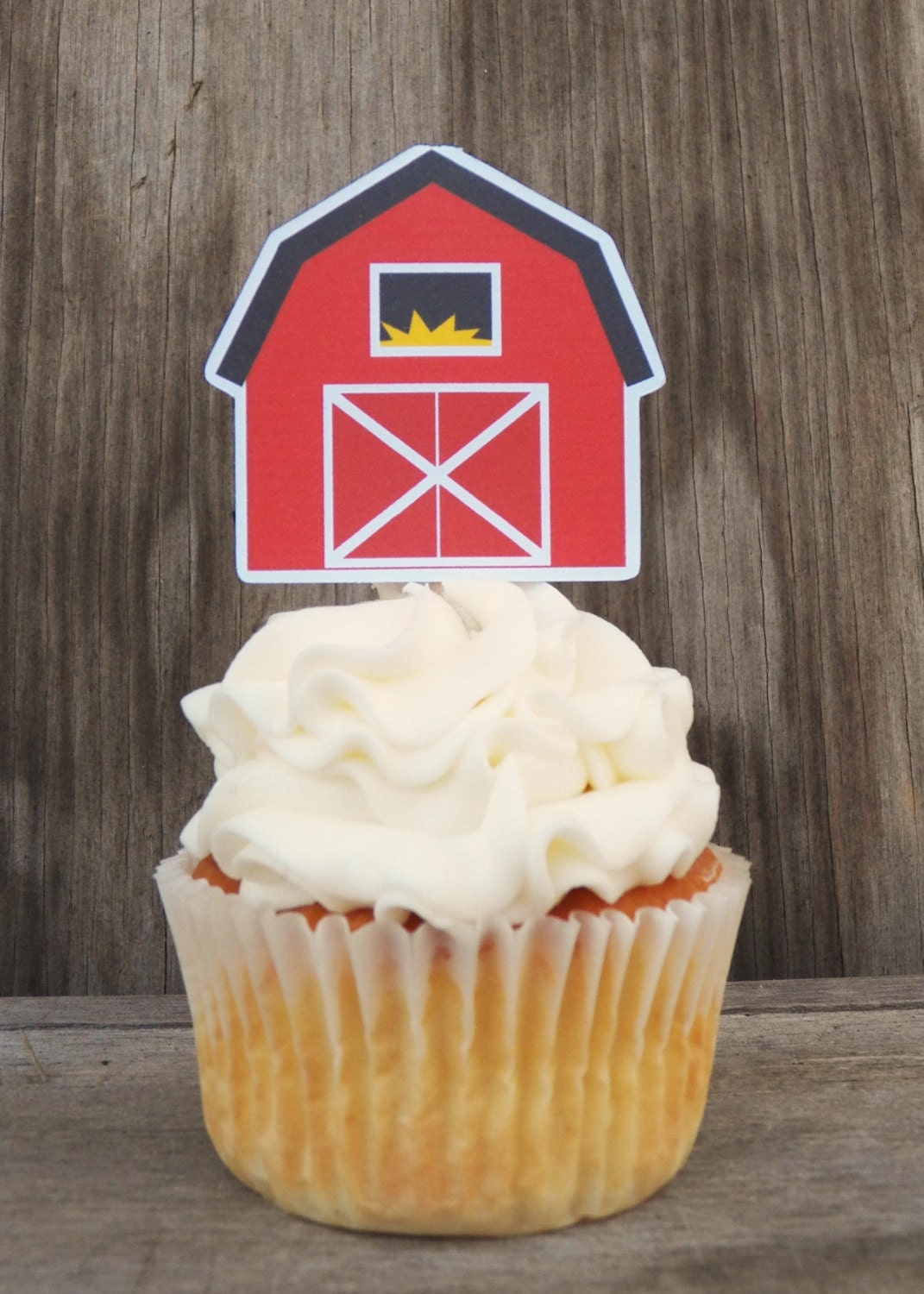 Farm Birthday Party - Set of 12 Farm Buddies Cupcake Toppers by The Birthday House