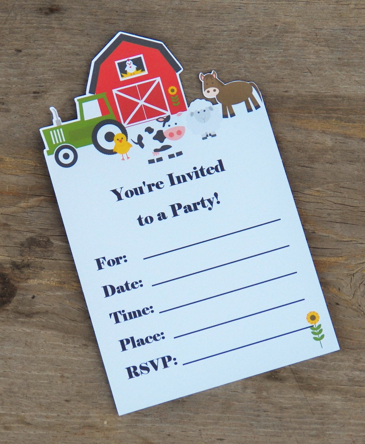 Farm Birthday Party - Set of 12 Farm Buddies Cupcake Toppers by The Birthday House