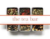6 Tea Samples. Tea Bar. An Organic Collection of Green, Black, Herbal Teas. Great Gift Set Tea Lover Fair Trade Green Yellow Blue Herbs.