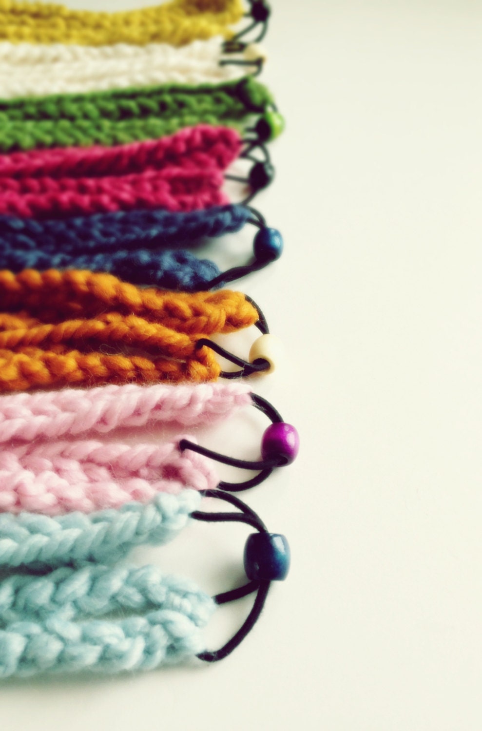 Everyone's Favorite HEADBANDS - Choose 5, Double Strand, Acrylic Wool, Crochet, Elastic, Bead, Versatile, Stretchy, Women, Fashion, Yarnival