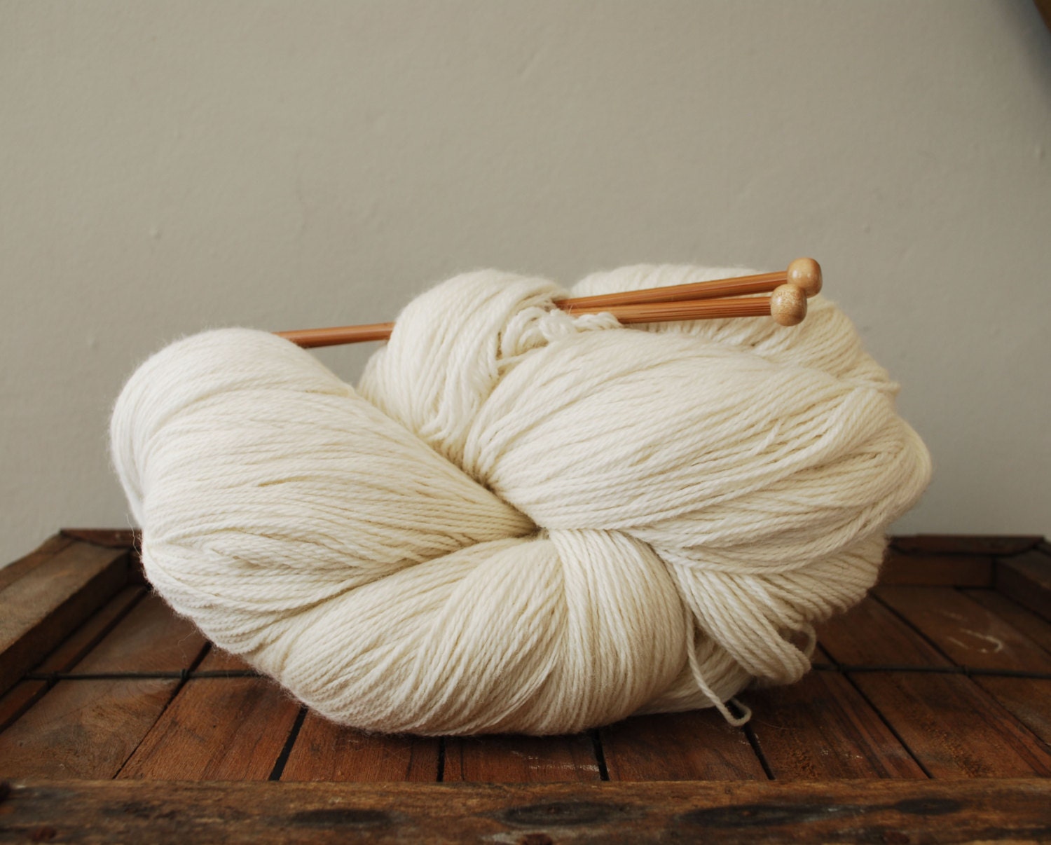one POUND of natural fingering weight yarn